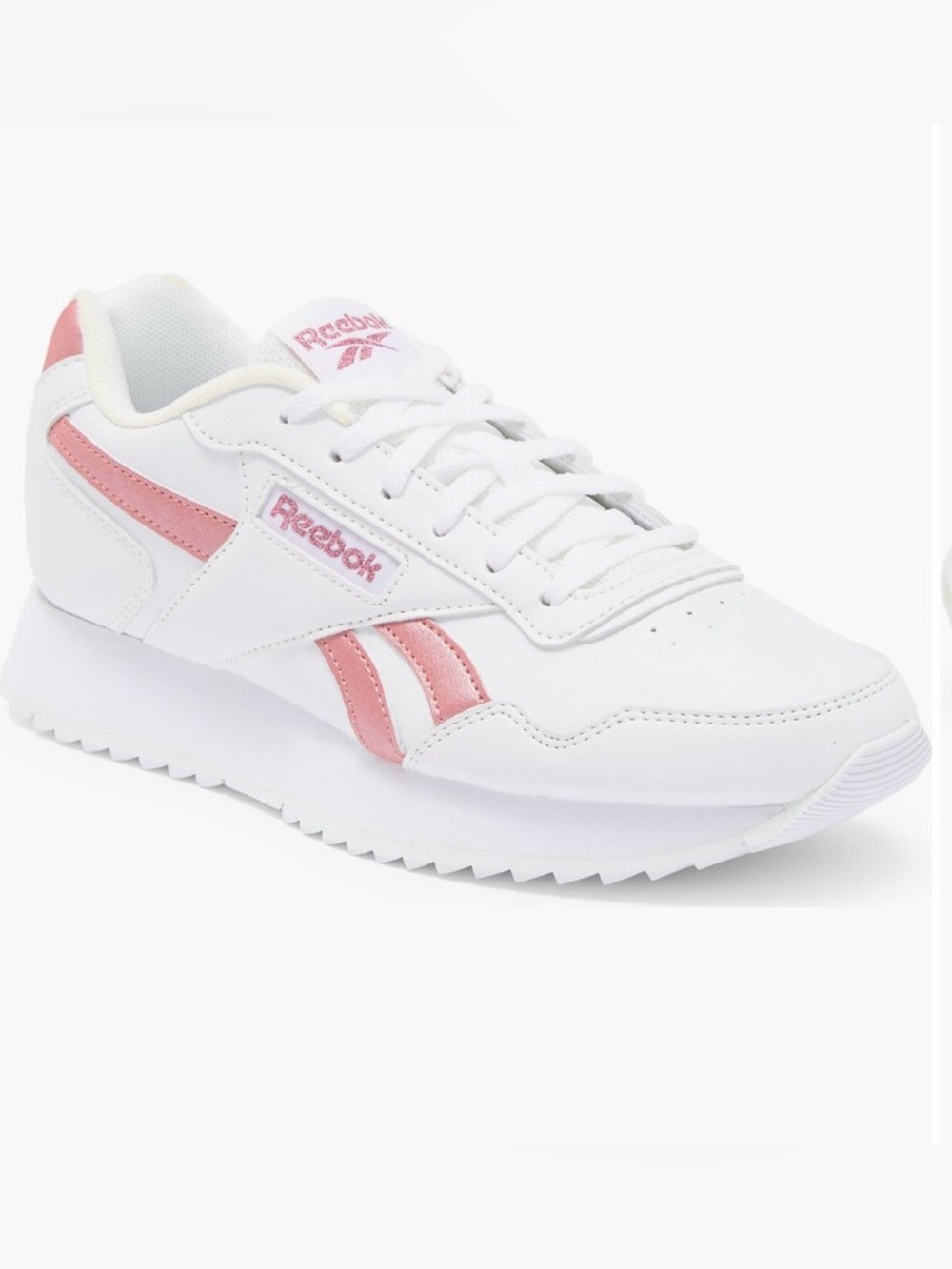 Reebok Glide Ripple Double Sneaker in White/Pink Size 11 NWT